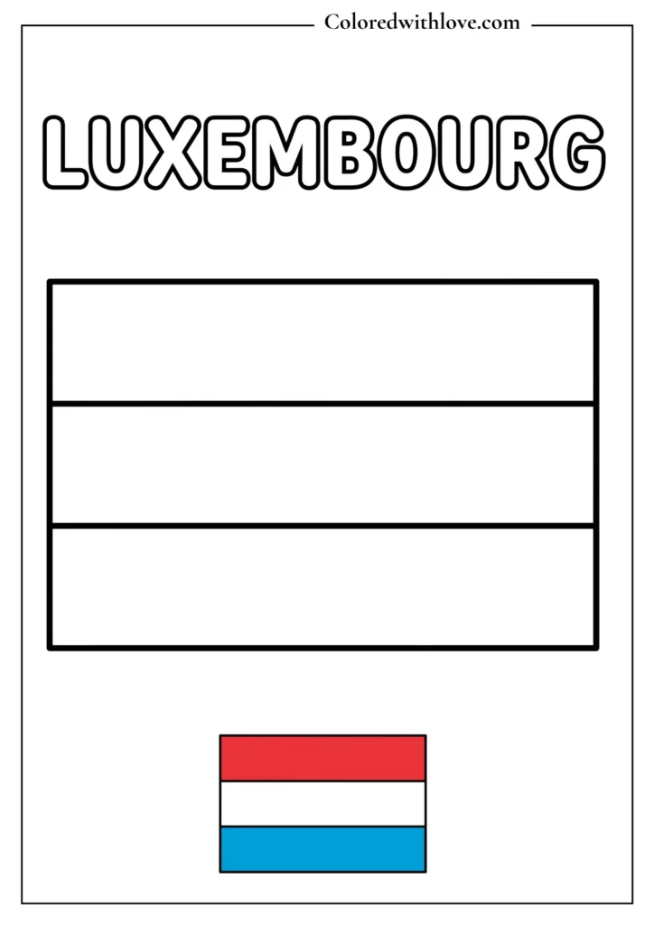 luxembourg flag coloring page