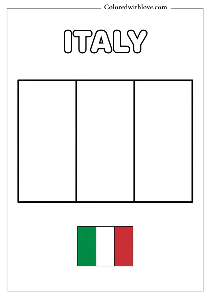 italy flag coloring page