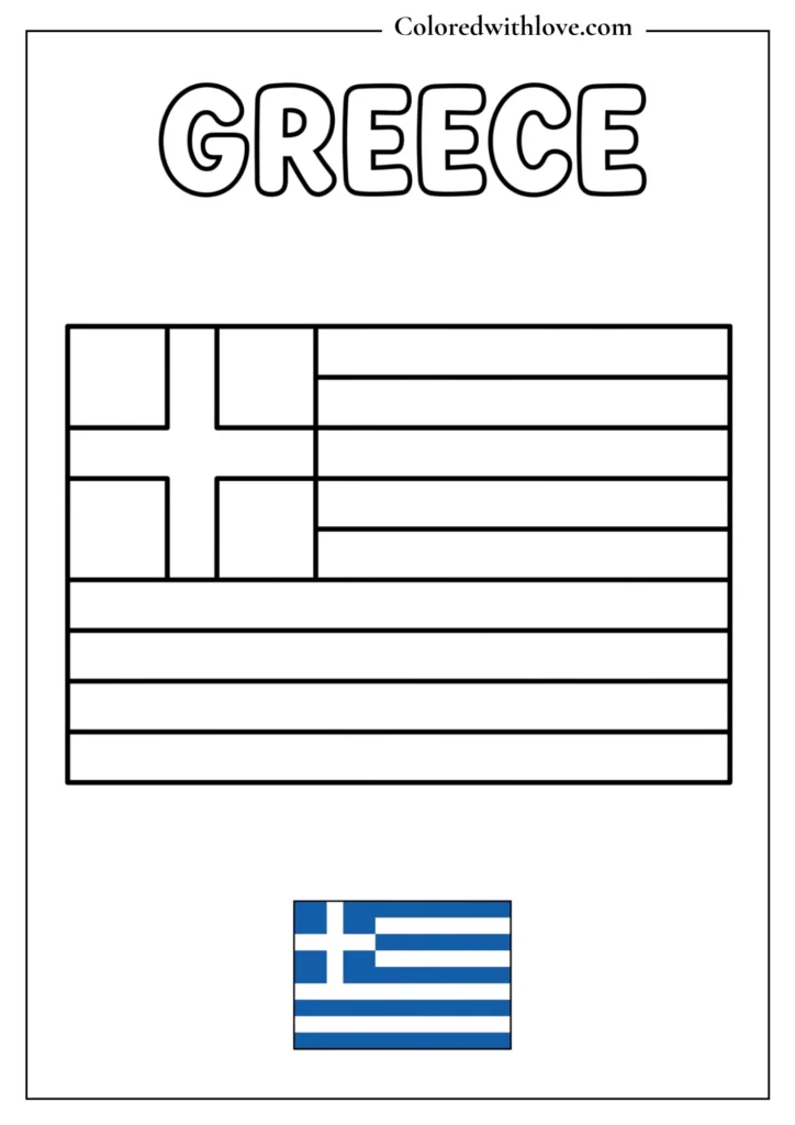 greece flag coloring page