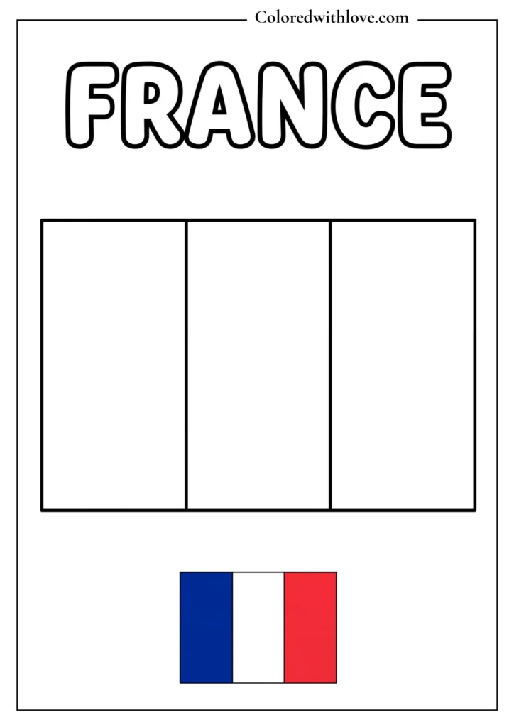france flag coloring page