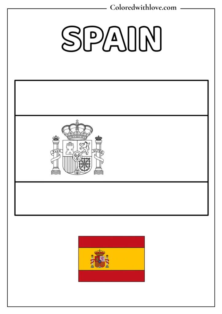 spain flag coloring page
