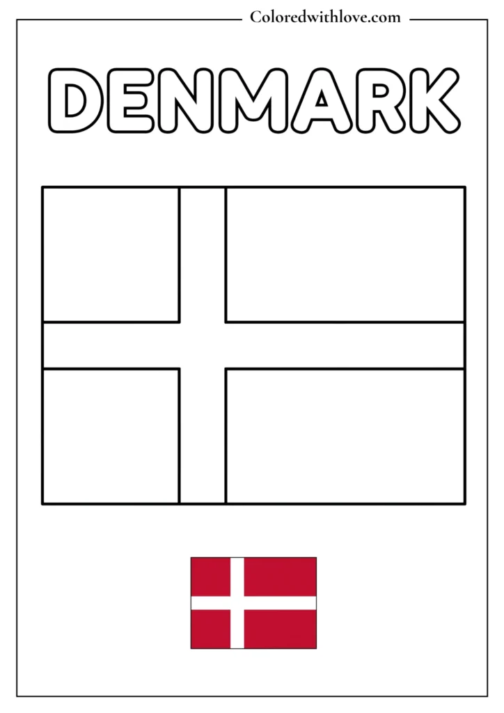 denmark flag coloring page