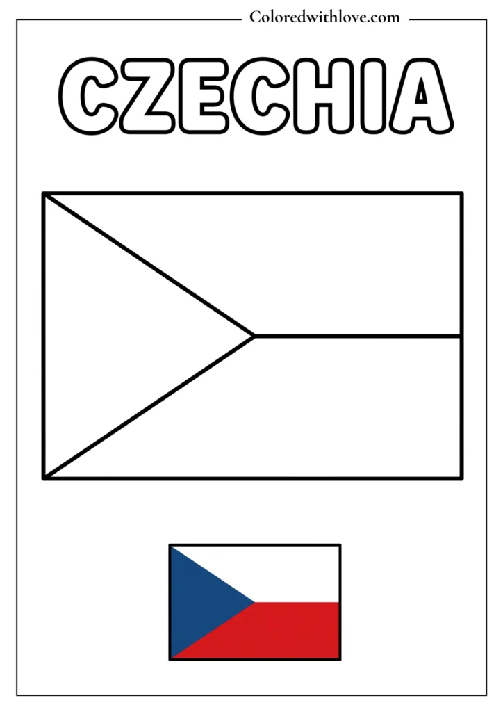czechia flag coloring page