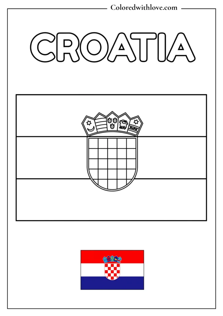 croatia flag coloring page
