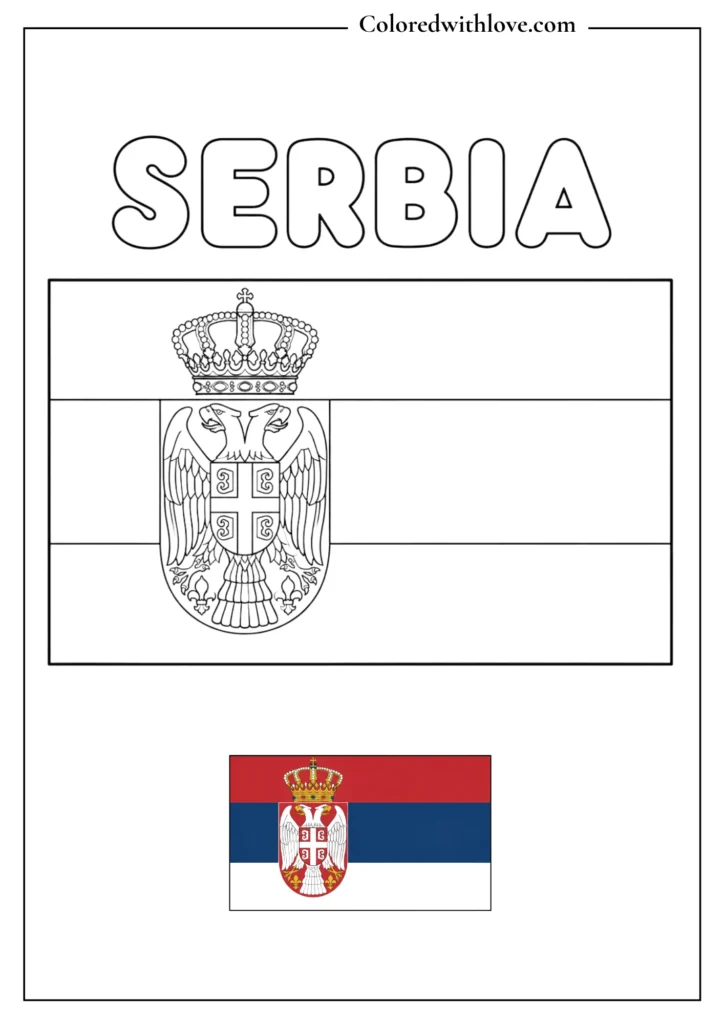 serbia flag coloring page