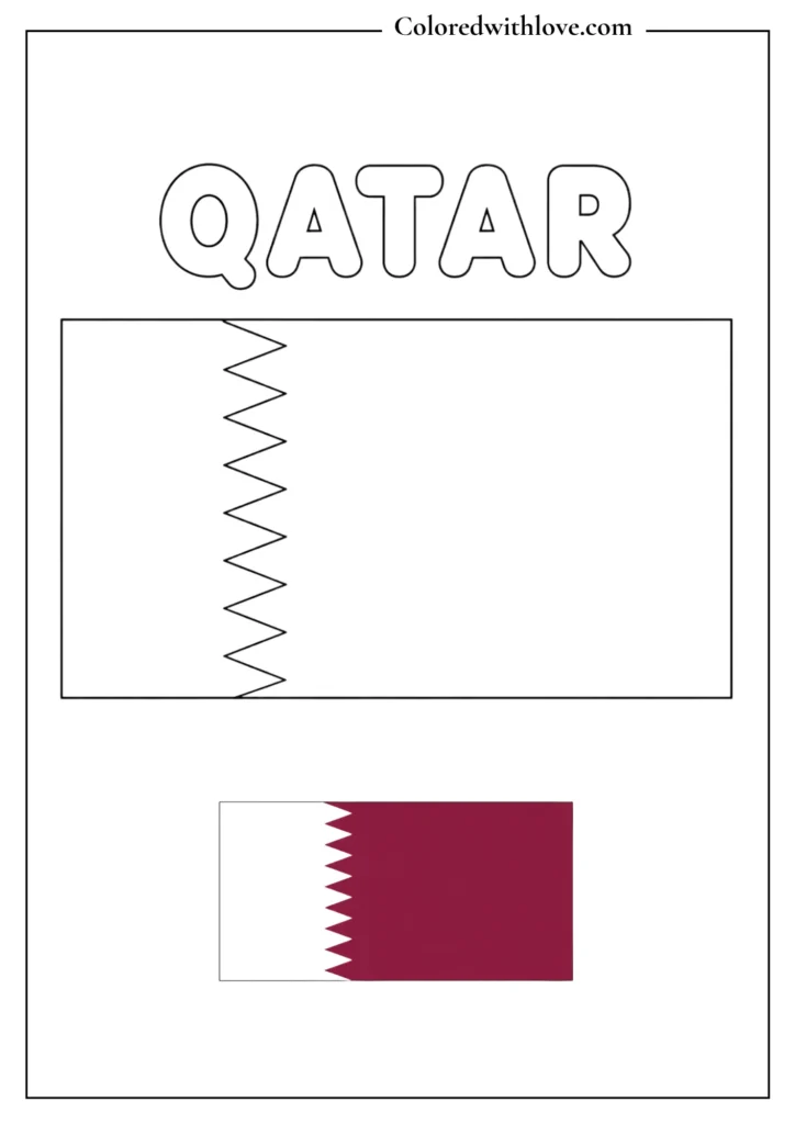 qatar flag coloring page