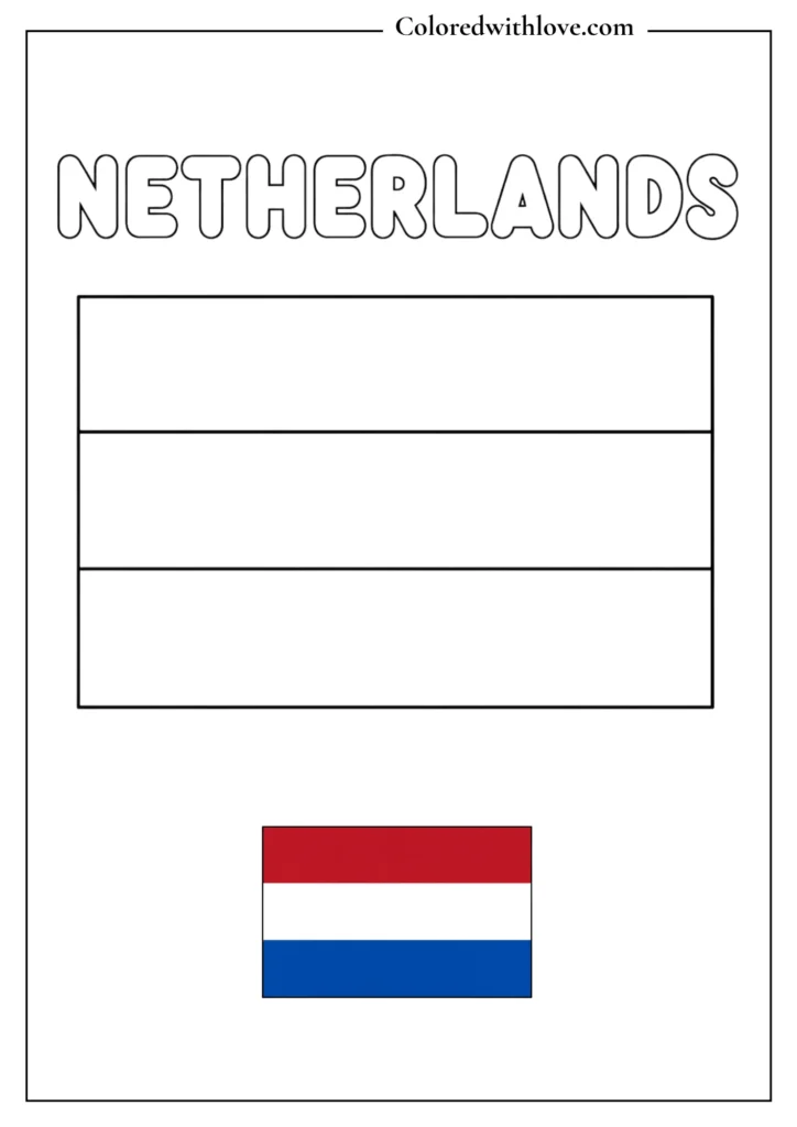 netherlands flag coloring page