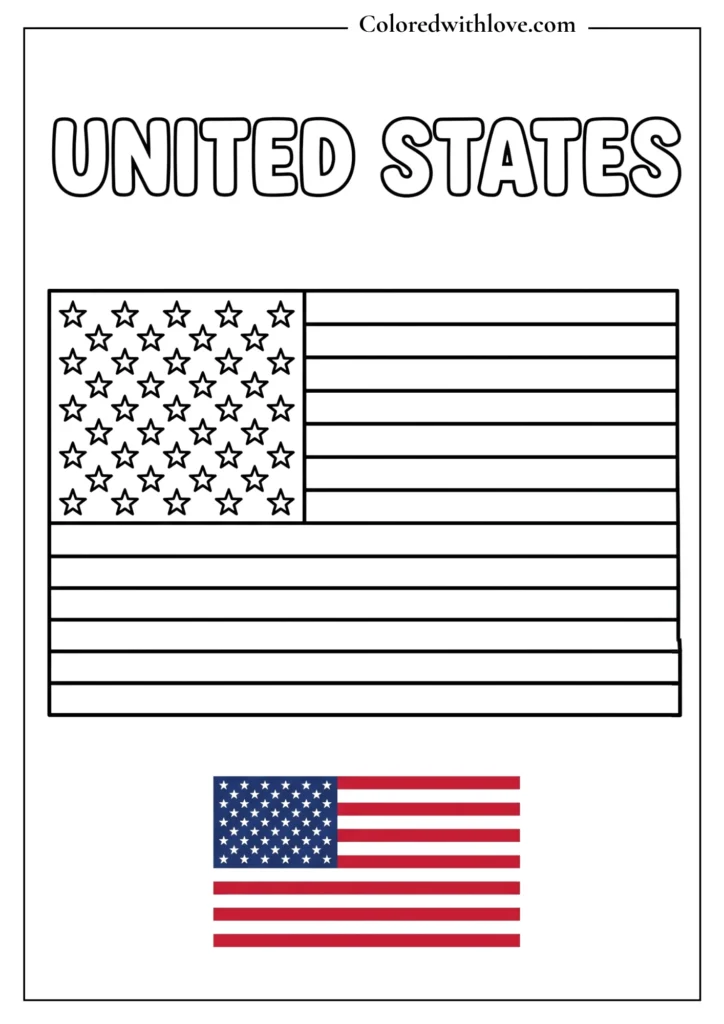 united states flag coloring page