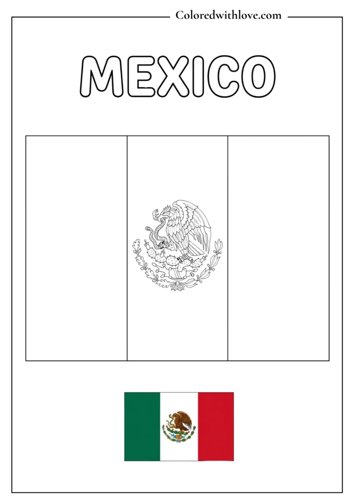mexico flag coloring page