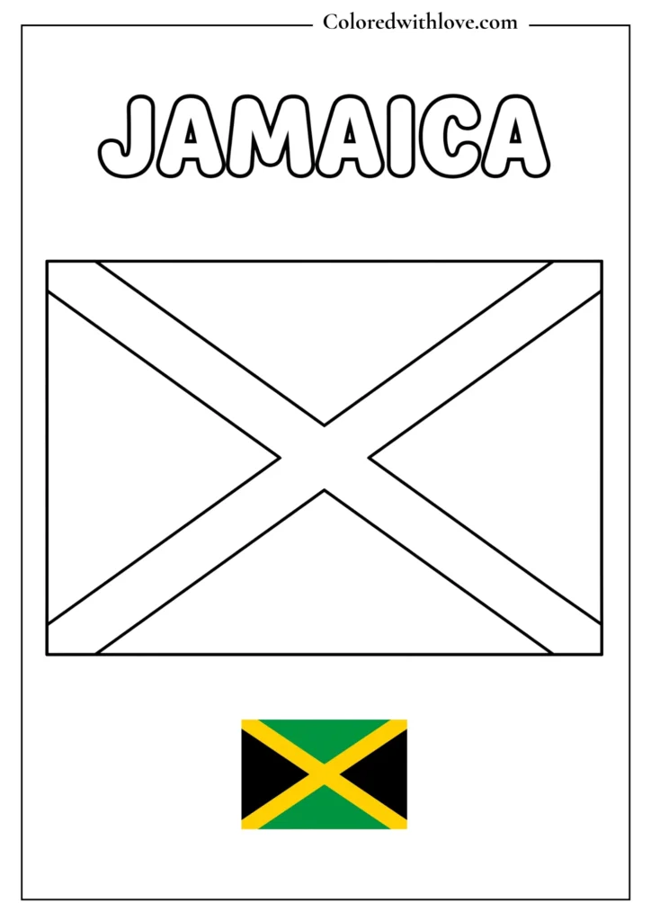 jamaica flag coloring page