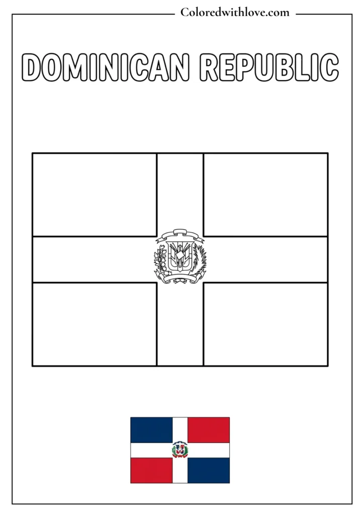 dominican republic flag coloring page