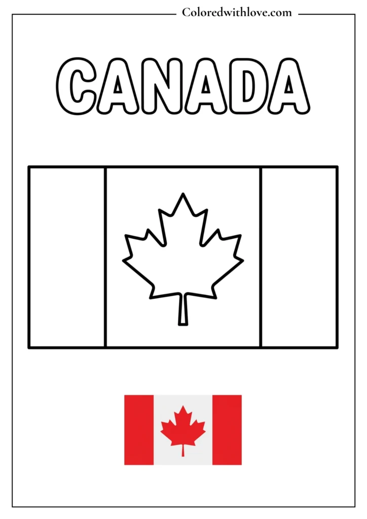canada flag coloring page