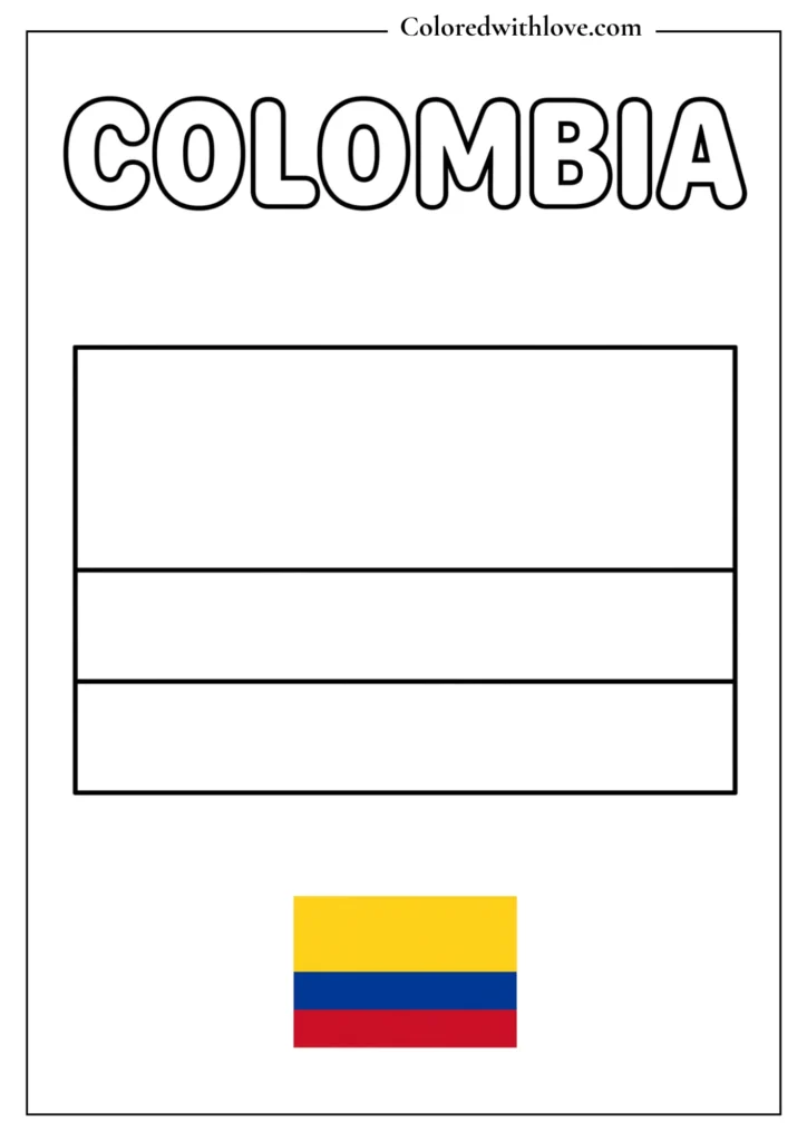 colombia flag coloring page