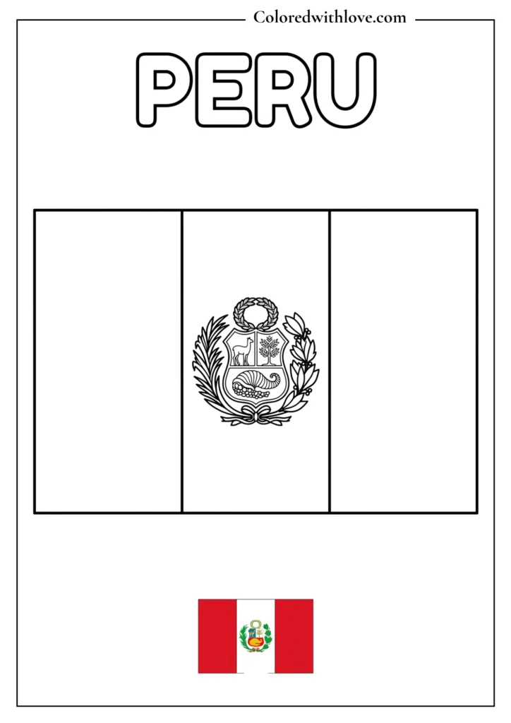 peru flag coloring page