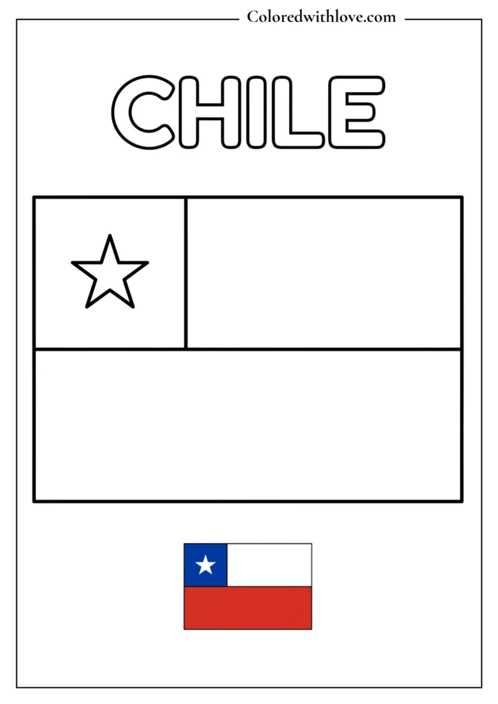 chile flag coloring page