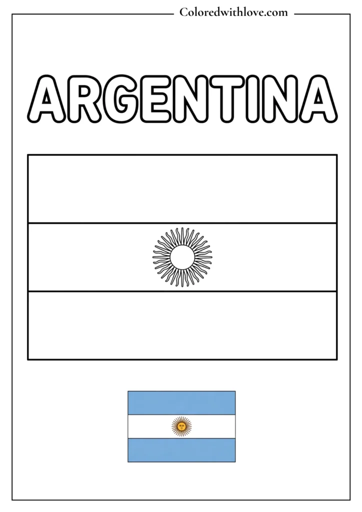 agentina flag coloring page