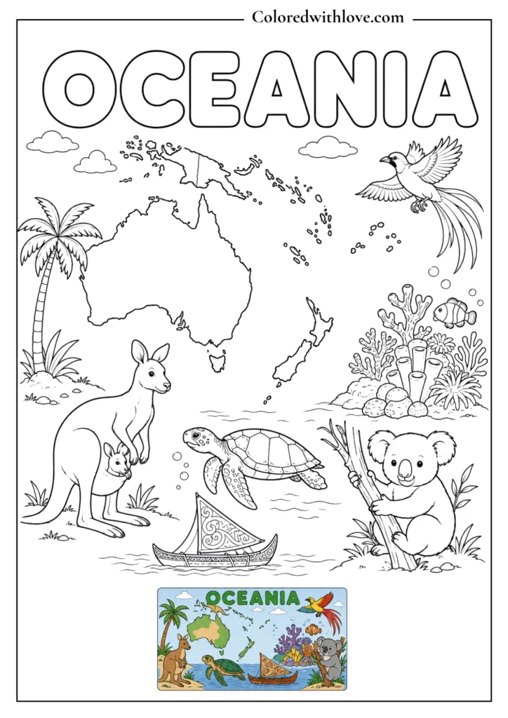 oceania coloring page