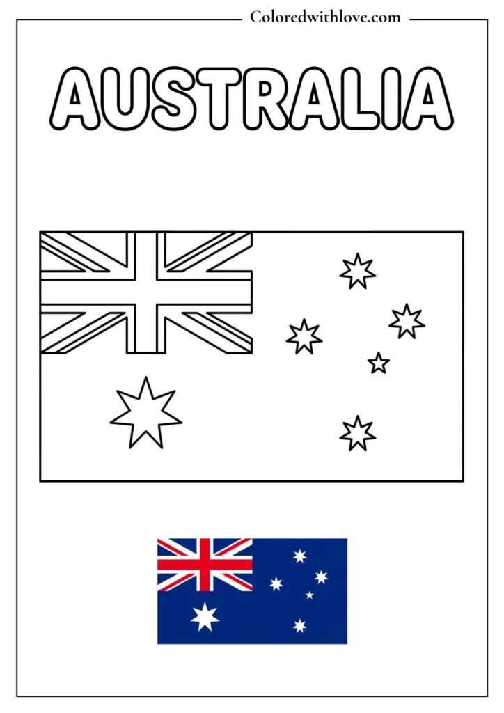 australia flag coloring page