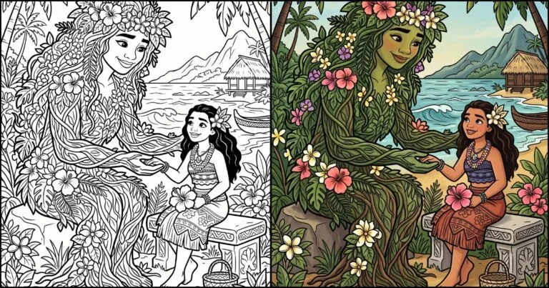 Moana coloring pages featured image