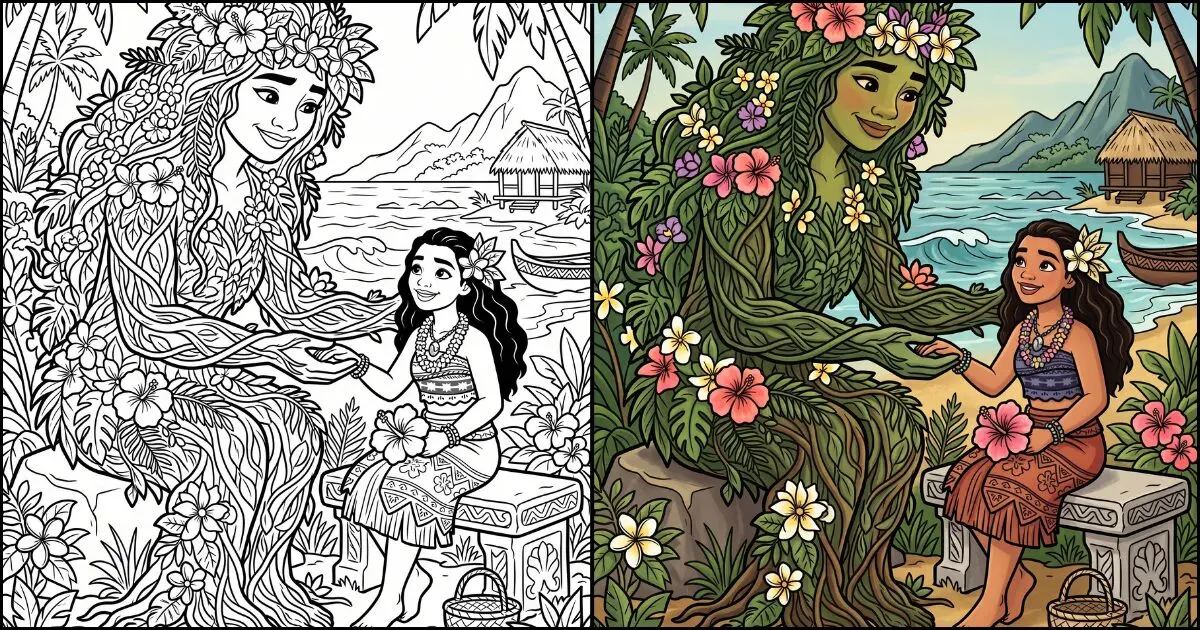 Moana coloring pages featured image