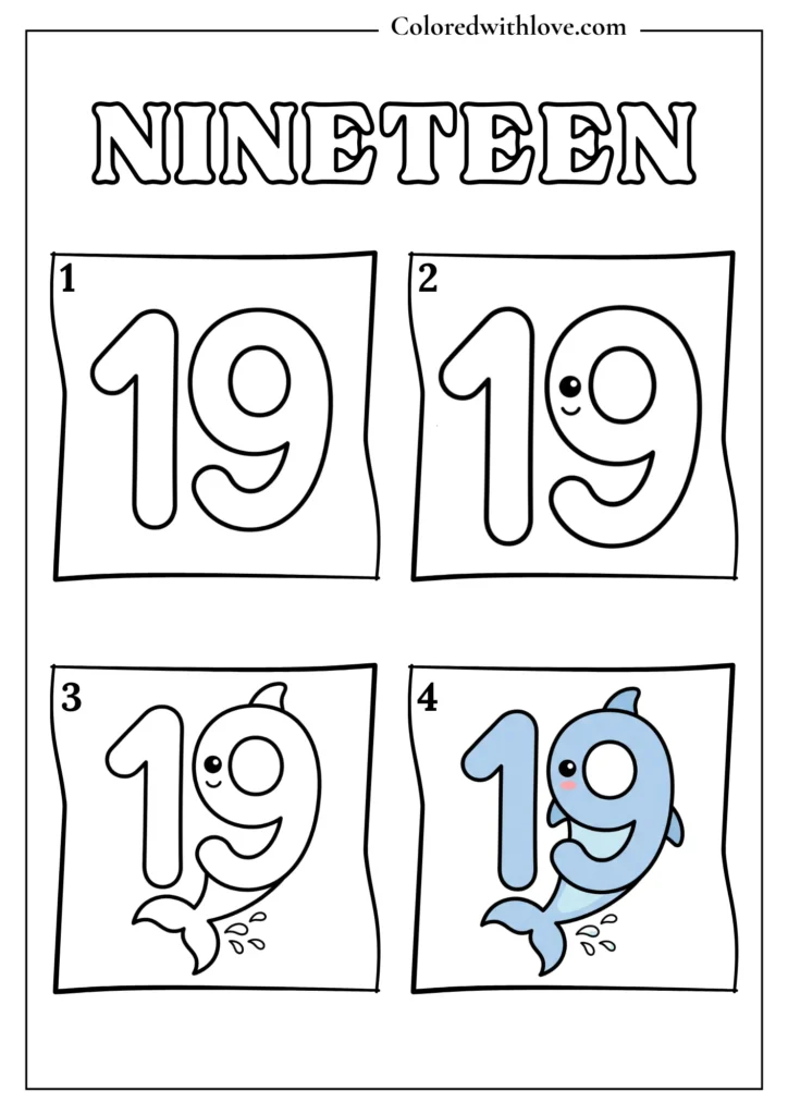 Drawing From Numbers Nineteen Worksheet