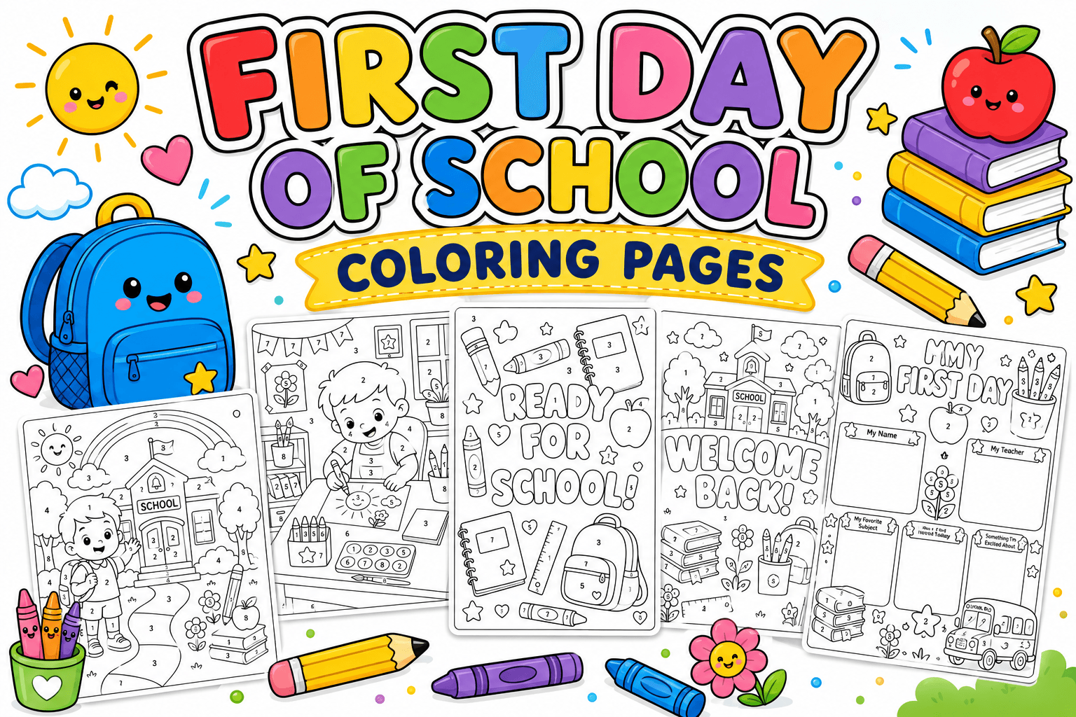 first day of school coloring pages