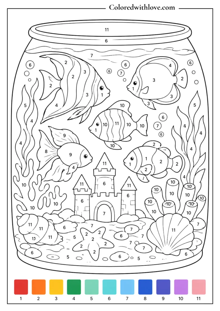 Color-By-Numbers For Adults Printables