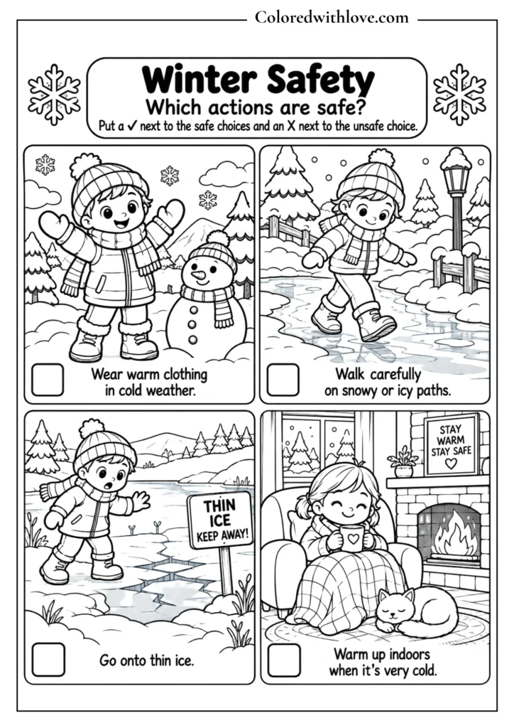 Educational Winter Coloring Activities 